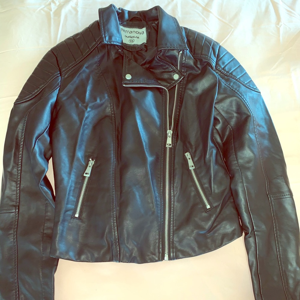 Never used XS leather jacket from Terranova